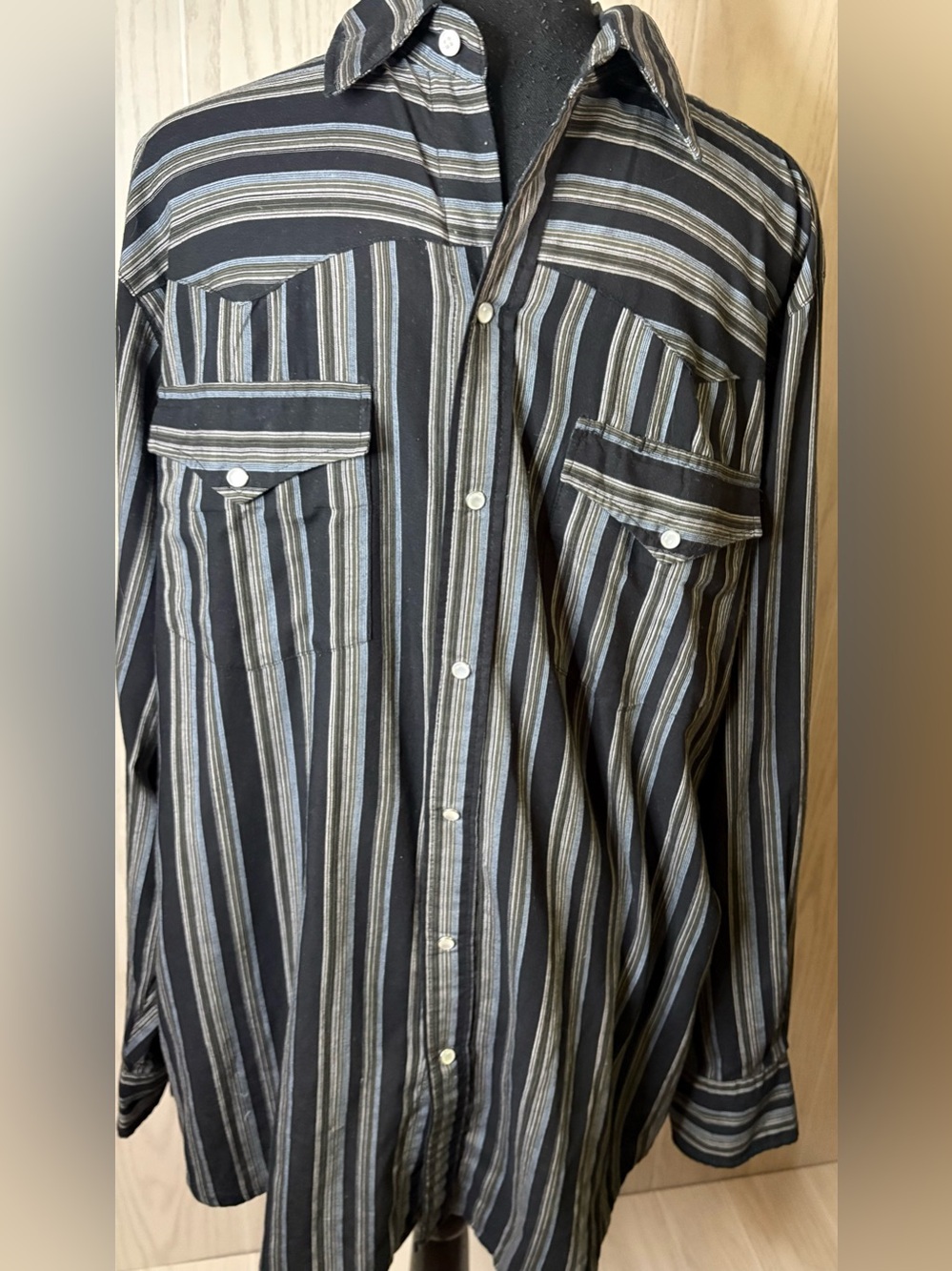 Vintage Bit & Bridle Western Pearl Snap Button Shirt Large Cowboy
